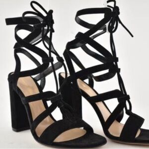 Gianvito rossi gladiator suede sandals black
